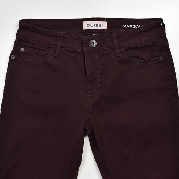 DL1961 Margaux Instasculpt Ankle Skinny Jeans Distressed Malbec Burgundy… - Picture 3 of 6